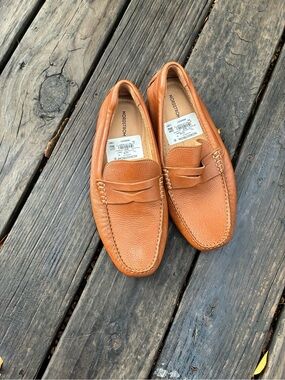 Nordstrom Men's Pebbled Leather Loafers in Cognac Brown